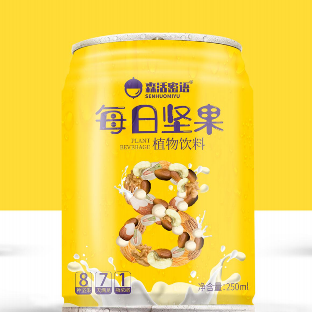 新疆森活密語每日堅果植物飲料250ML罐裝廠家批發代理招商